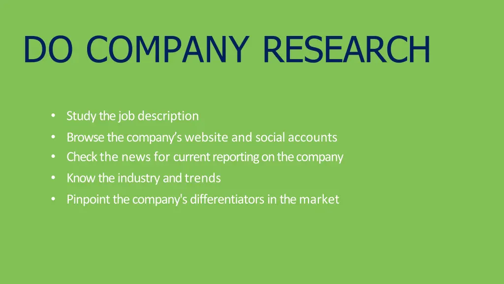 do company research