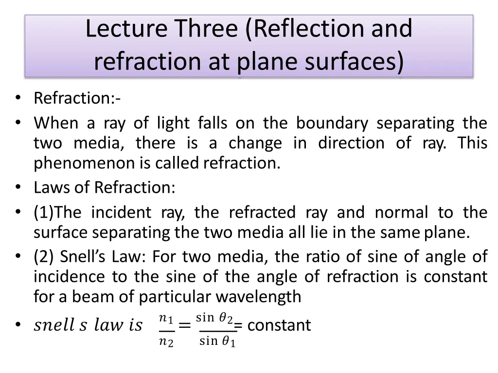 lecture three reflection and refraction at plane 6
