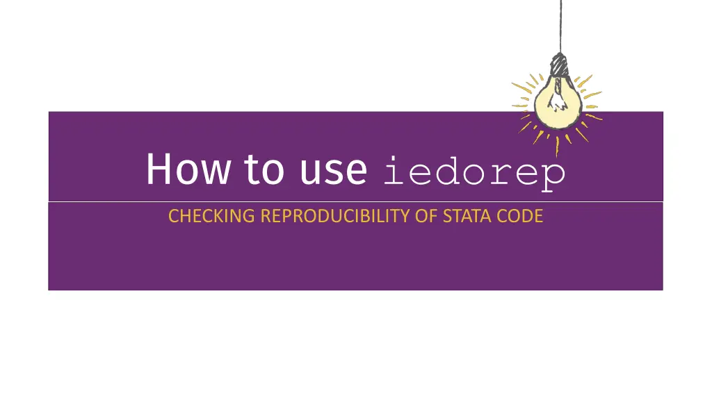 how to use iedorep checking reproducibility