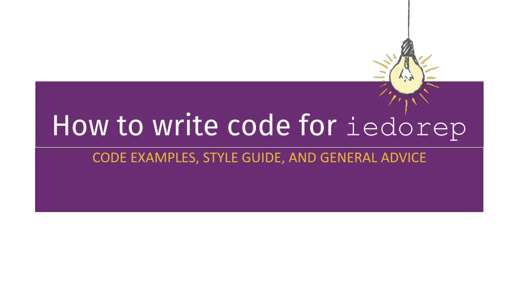 how to write code for iedorep code examples style