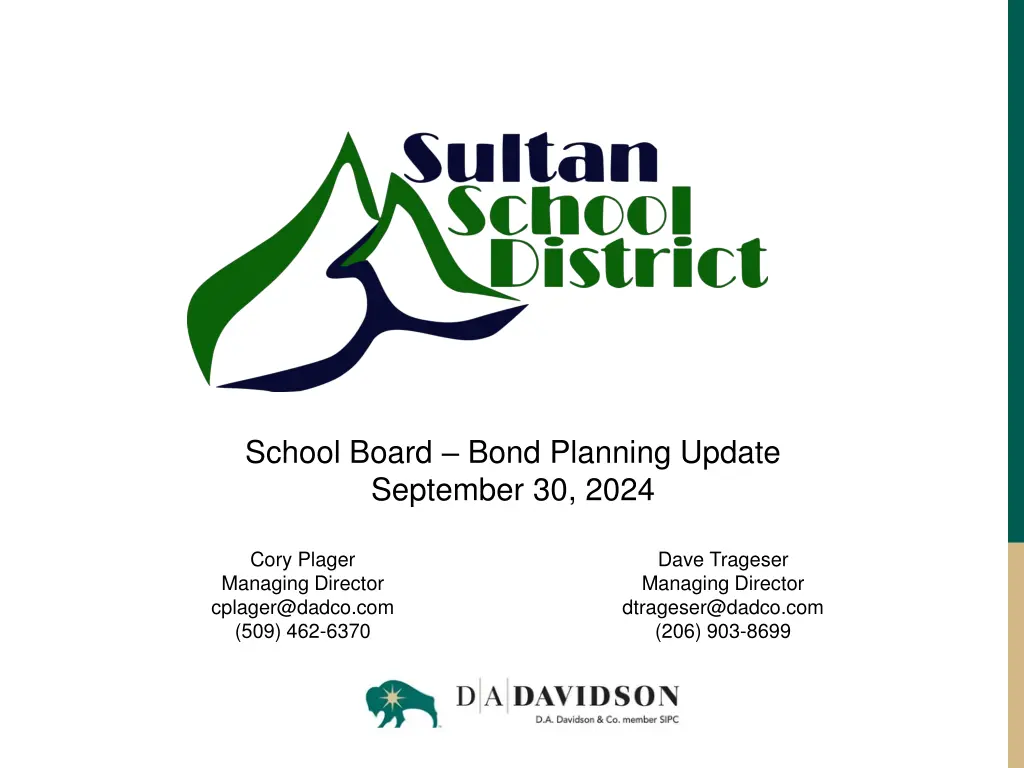 school board bond planning update september