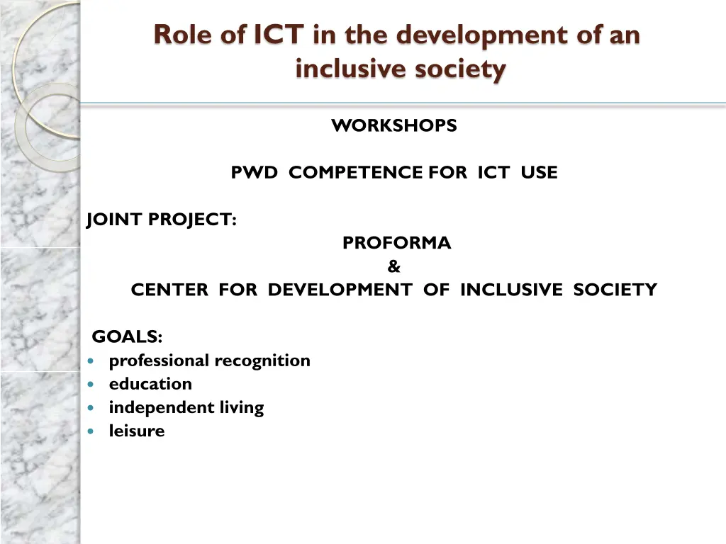 role of ict in the development of an inclusive 12