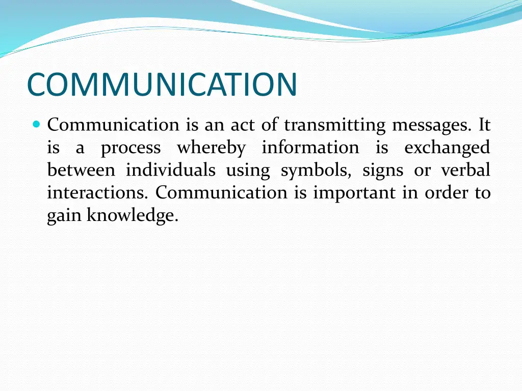 communication
