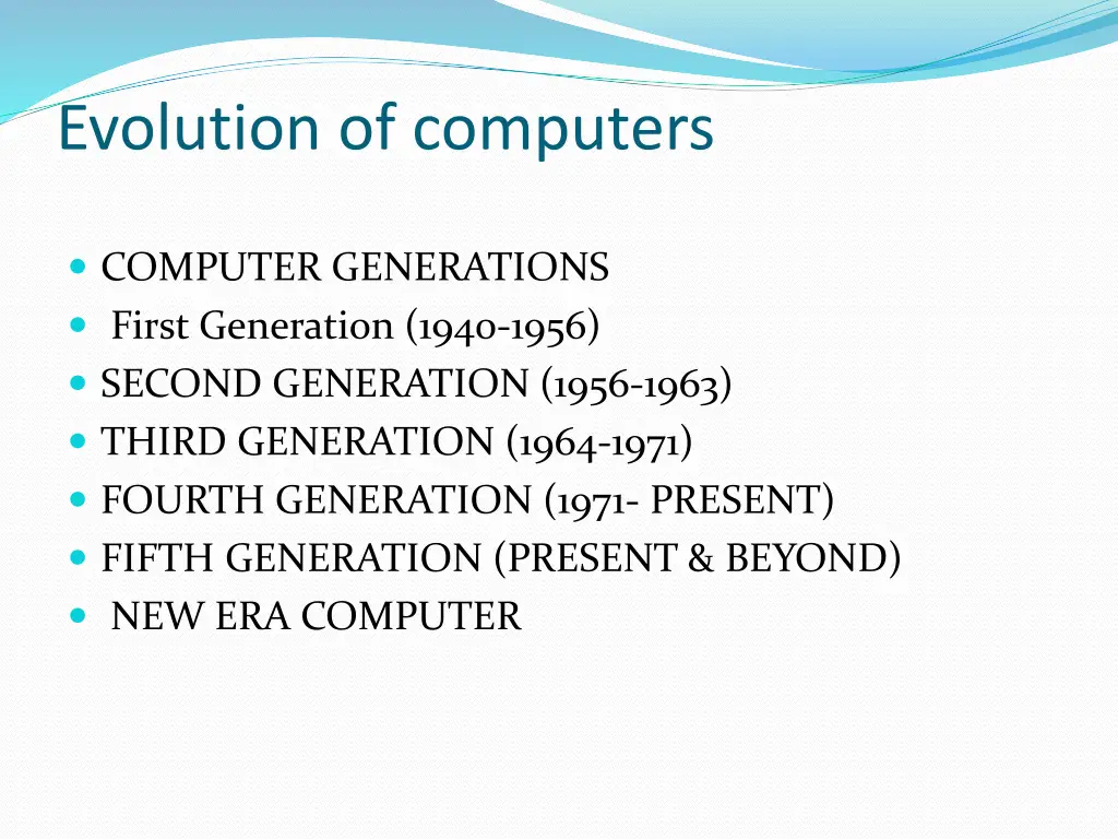 evolution of computers