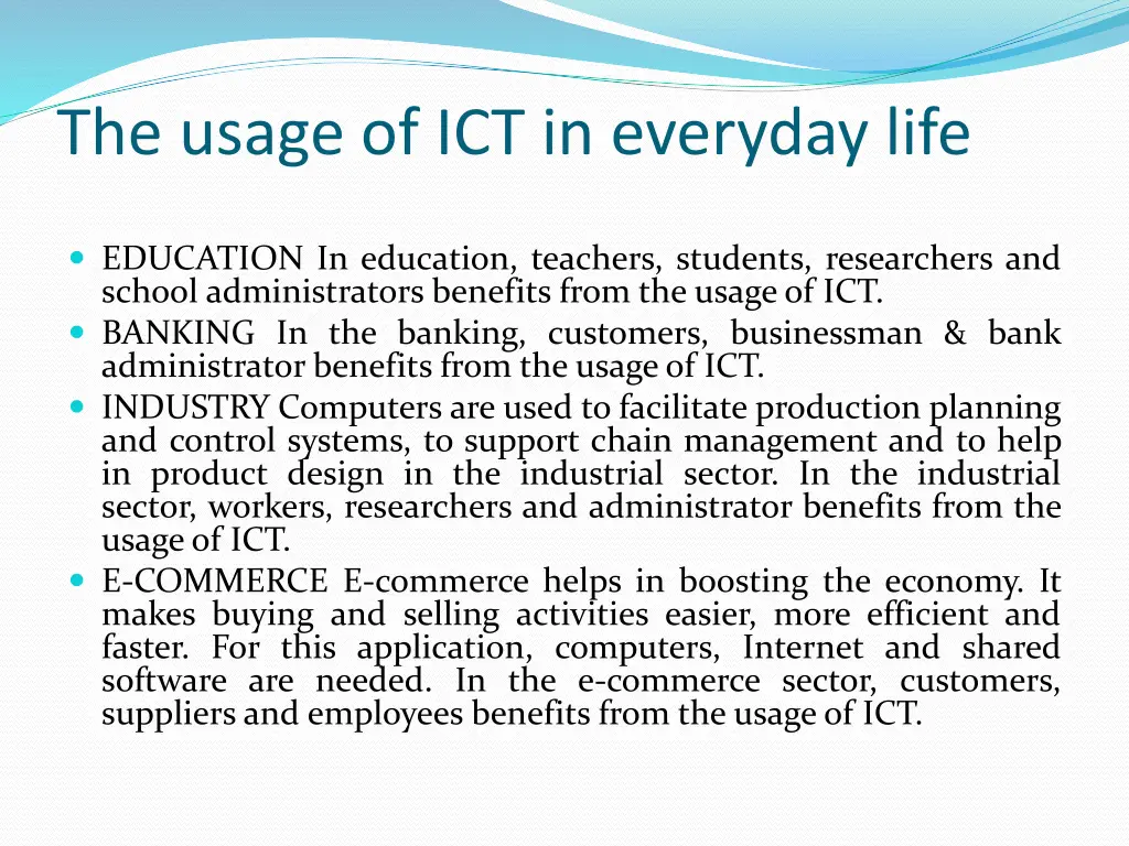 the usage of ict in everyday life