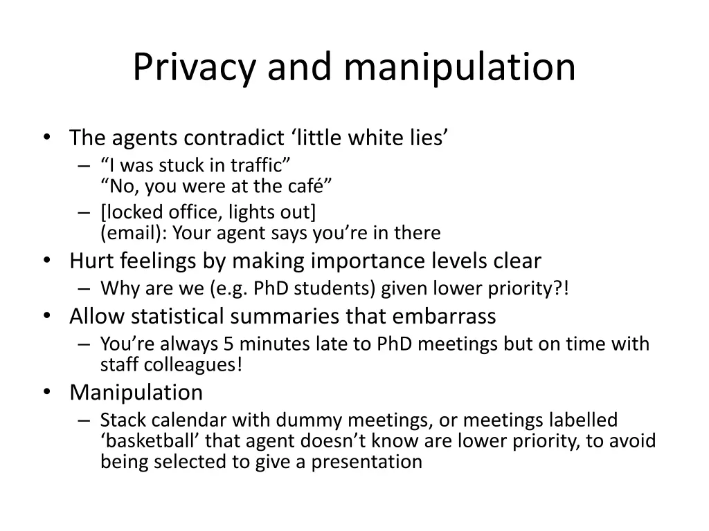 privacy and manipulation
