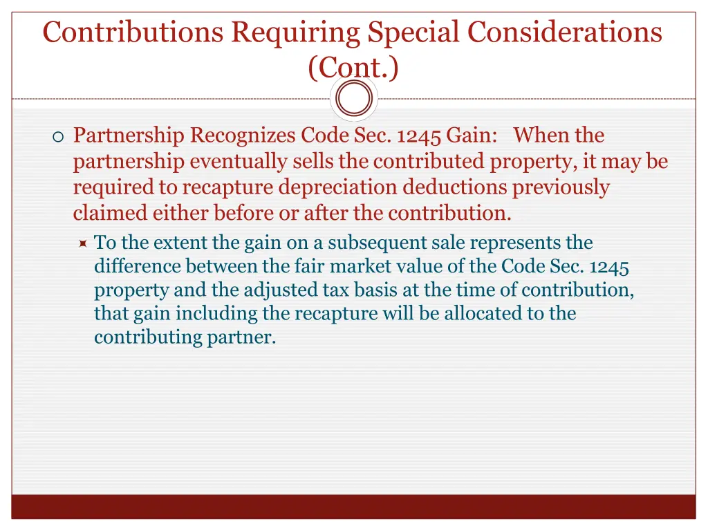 contributions requiring special considerations 1