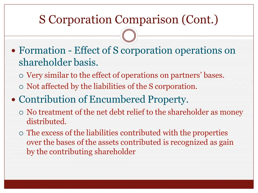 s corporation comparison cont