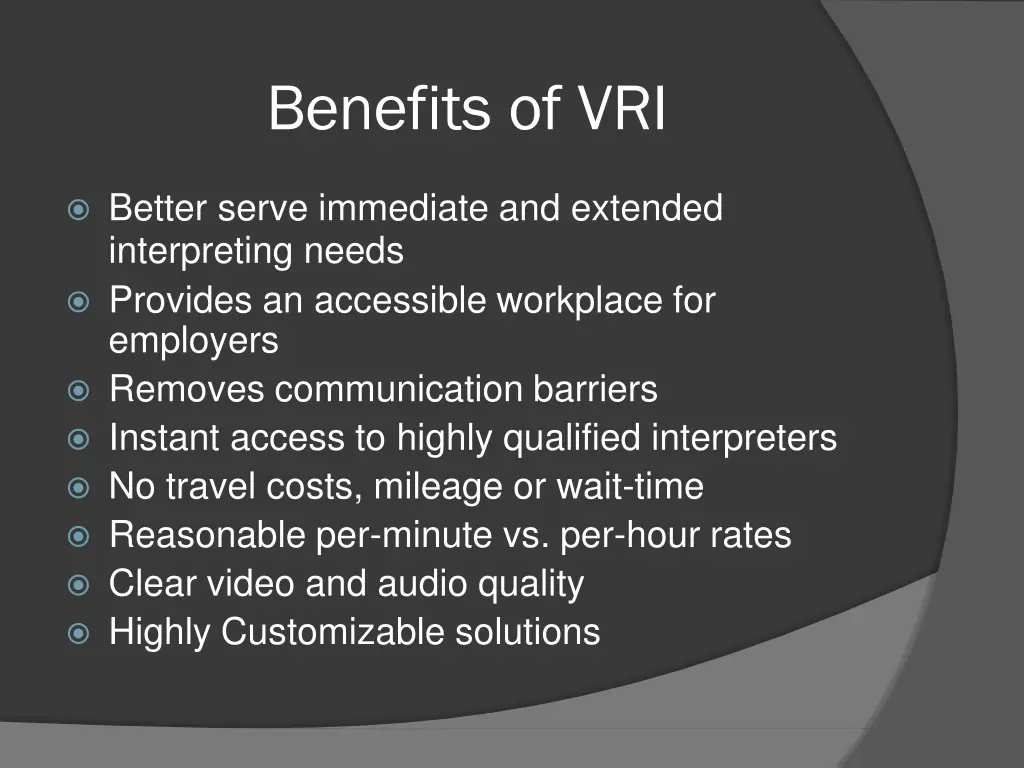 benefits of vri