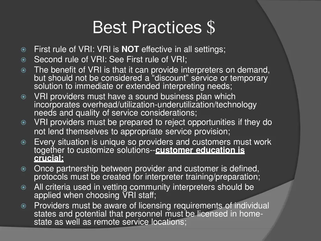 best practices