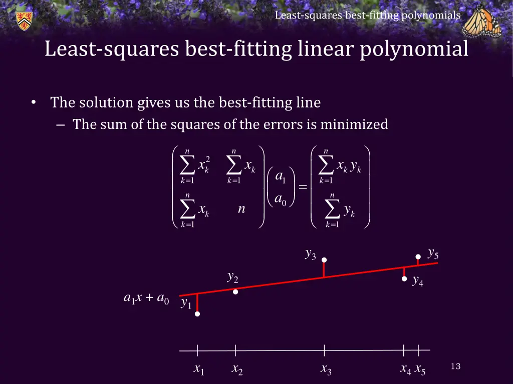 least squares best fitting polynomials 11