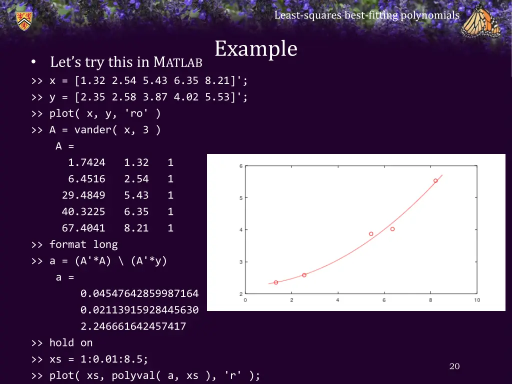 least squares best fitting polynomials 18