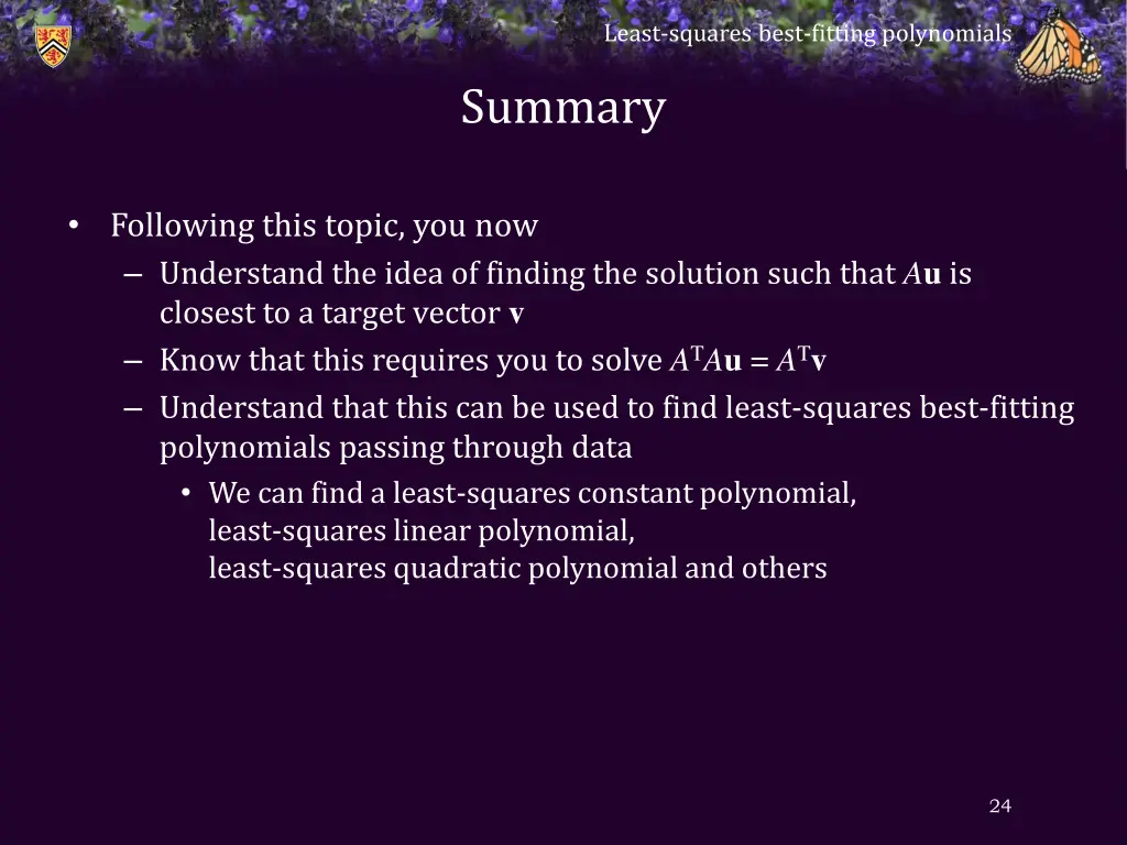 least squares best fitting polynomials 22