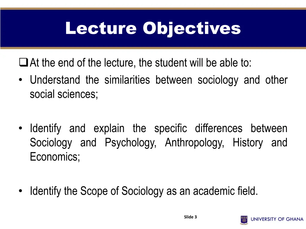 lecture objectives
