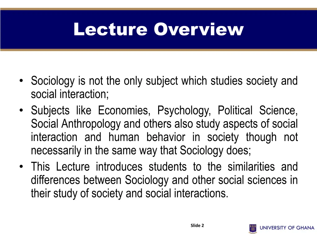 lecture overview