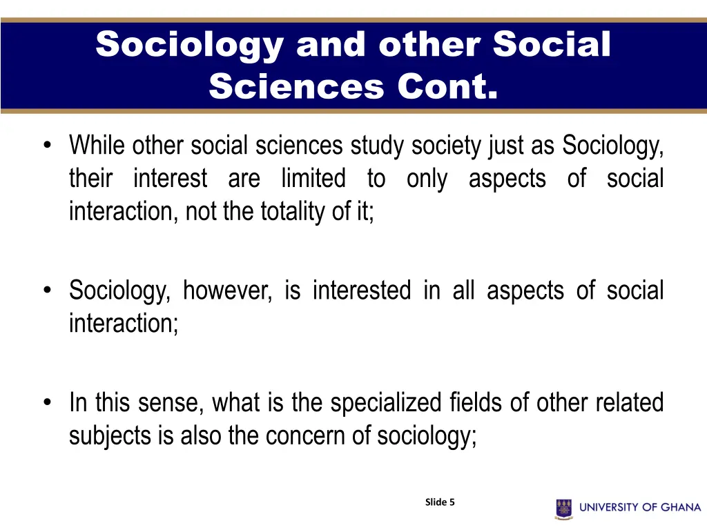 sociology and other social sciences cont