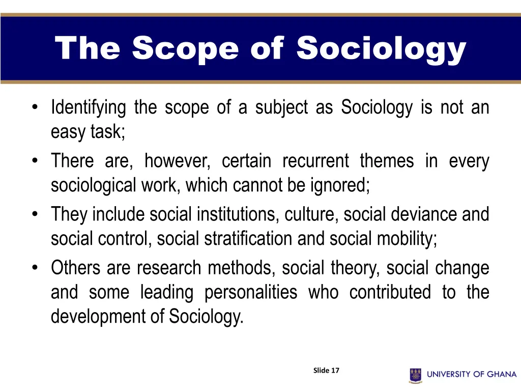 the scope of sociology