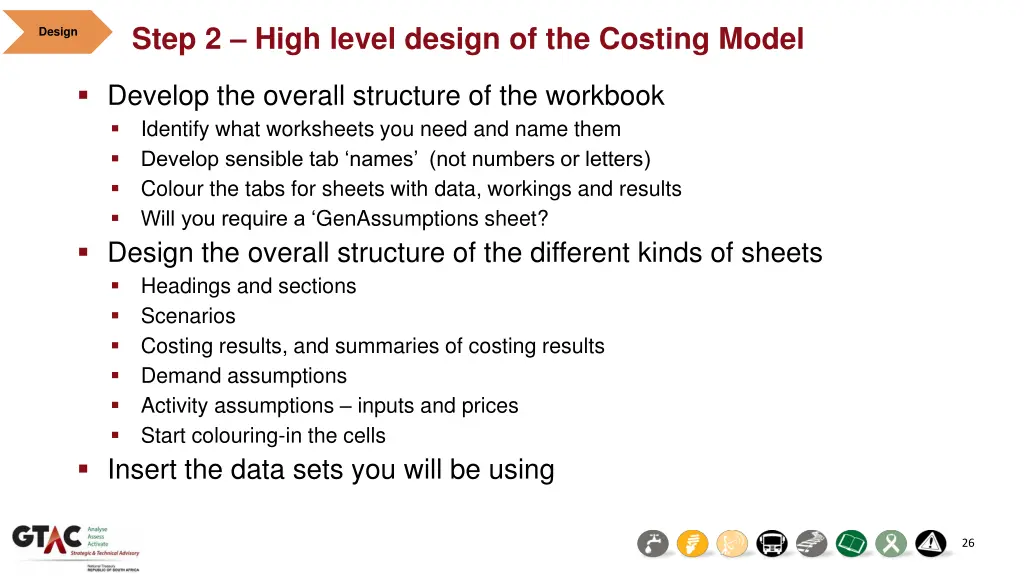 step 2 high level design of the costing model