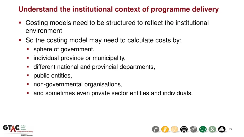 understand the institutional context of programme