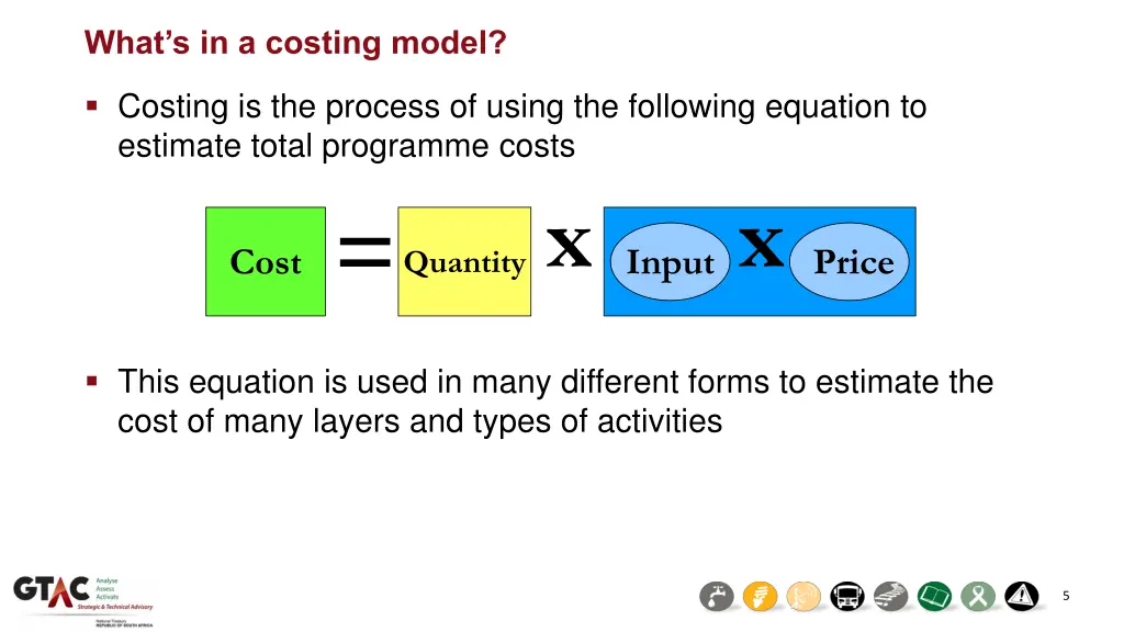 what s in a costing model