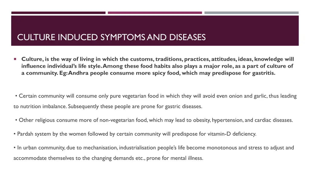 culture induced symptoms and diseases