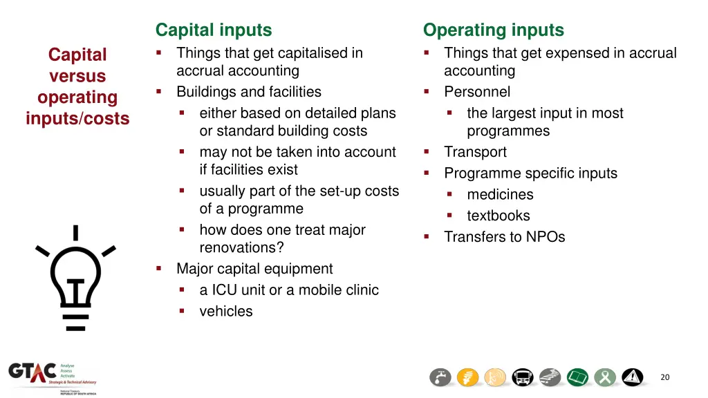 capital inputs things that get capitalised