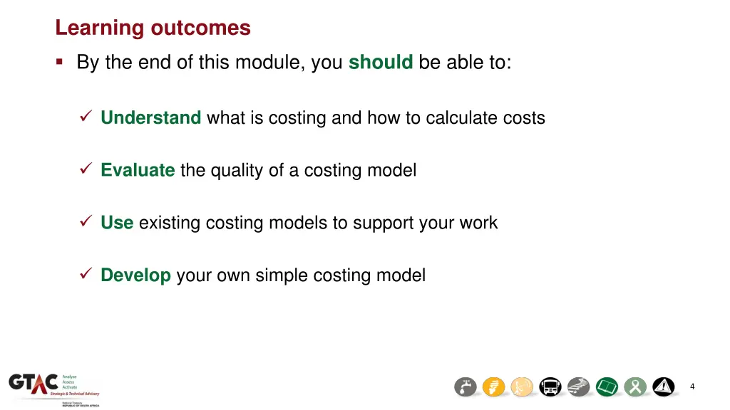learning outcomes