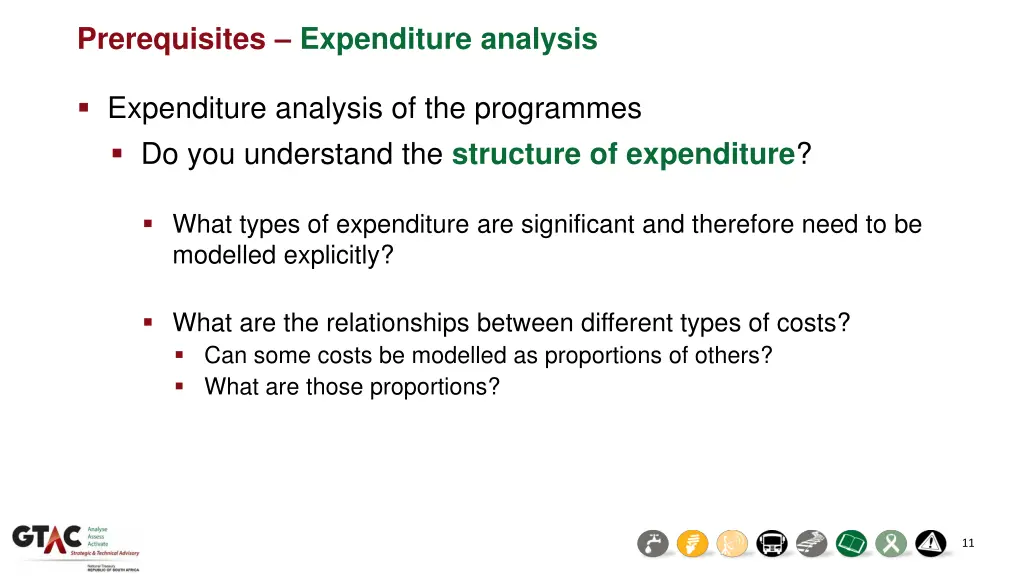 prerequisites expenditure analysis