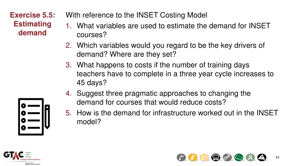 with reference to the inset costing model 1 what