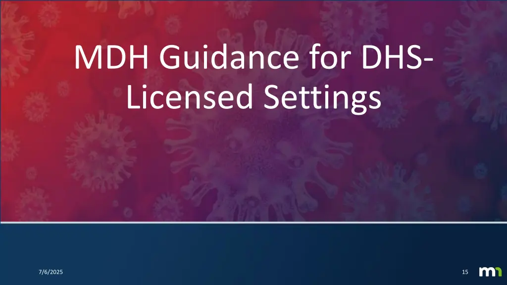 mdh guidance for dhs licensed settings