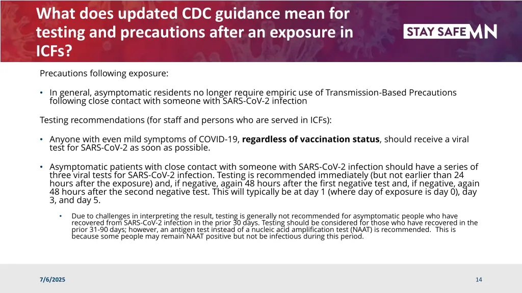what does updated cdc guidance mean for testing