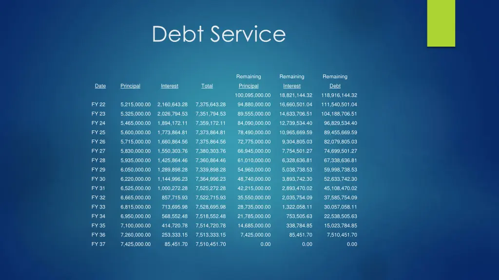 debt service