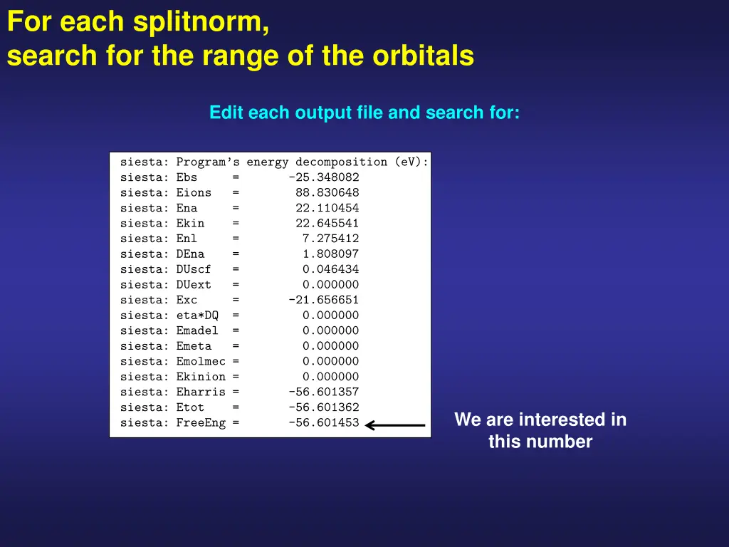for each splitnorm search for the range 1
