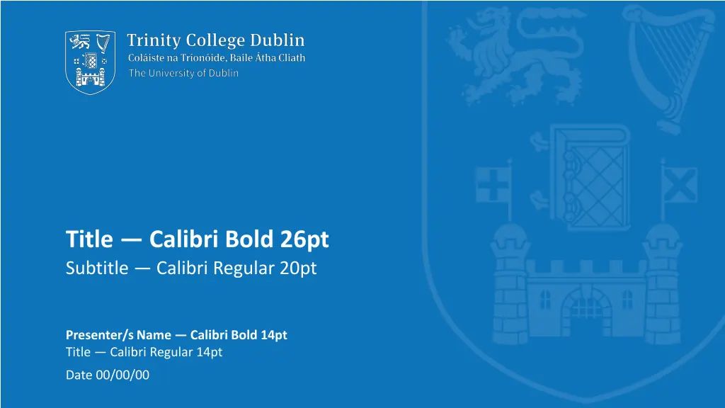 title calibri bold 26pt subtitle calibri regular