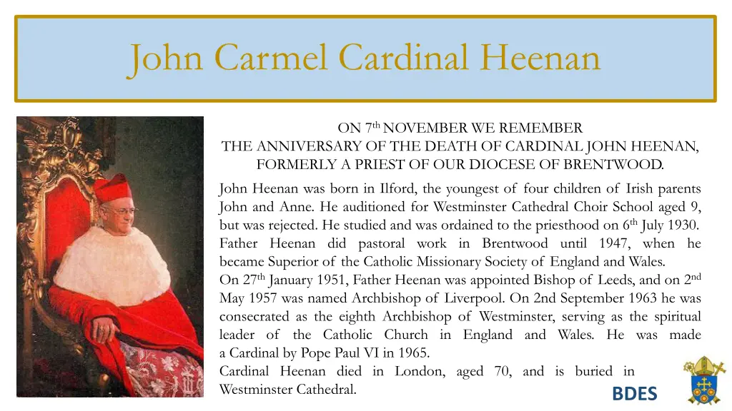 john carmel cardinal heenan
