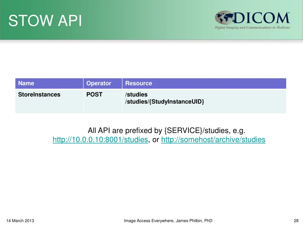 stow api