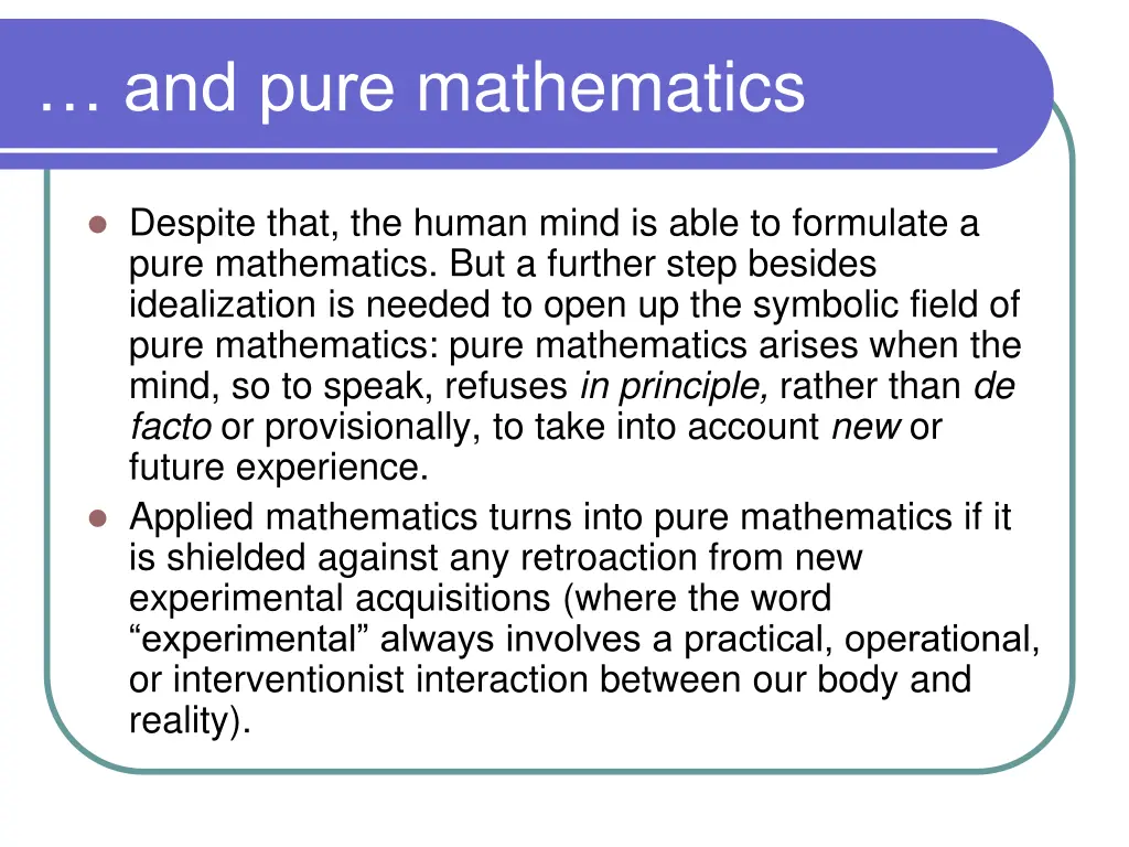 and pure mathematics
