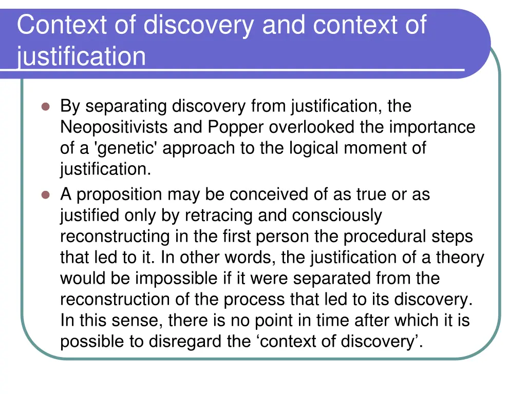 context of discovery and context of justification