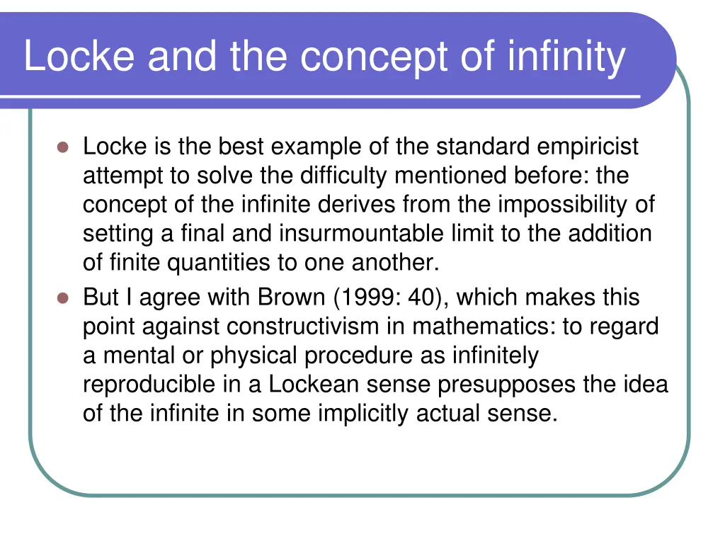 locke and the concept of infinity