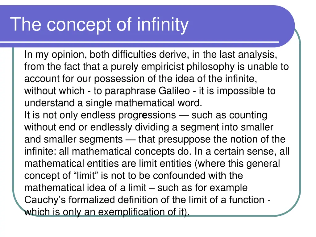 the concept of infinity