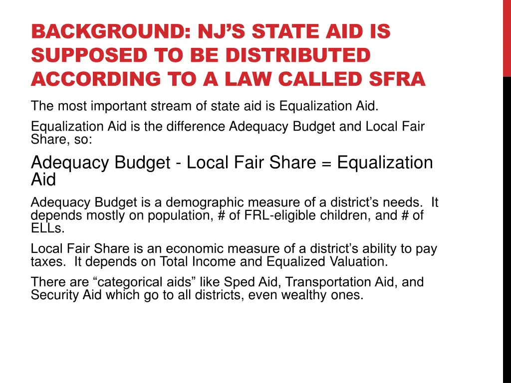 background nj s state aid is supposed
