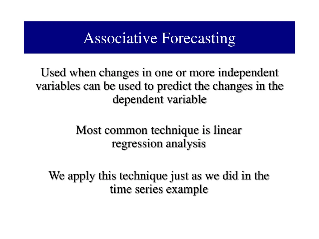 associative forecasting