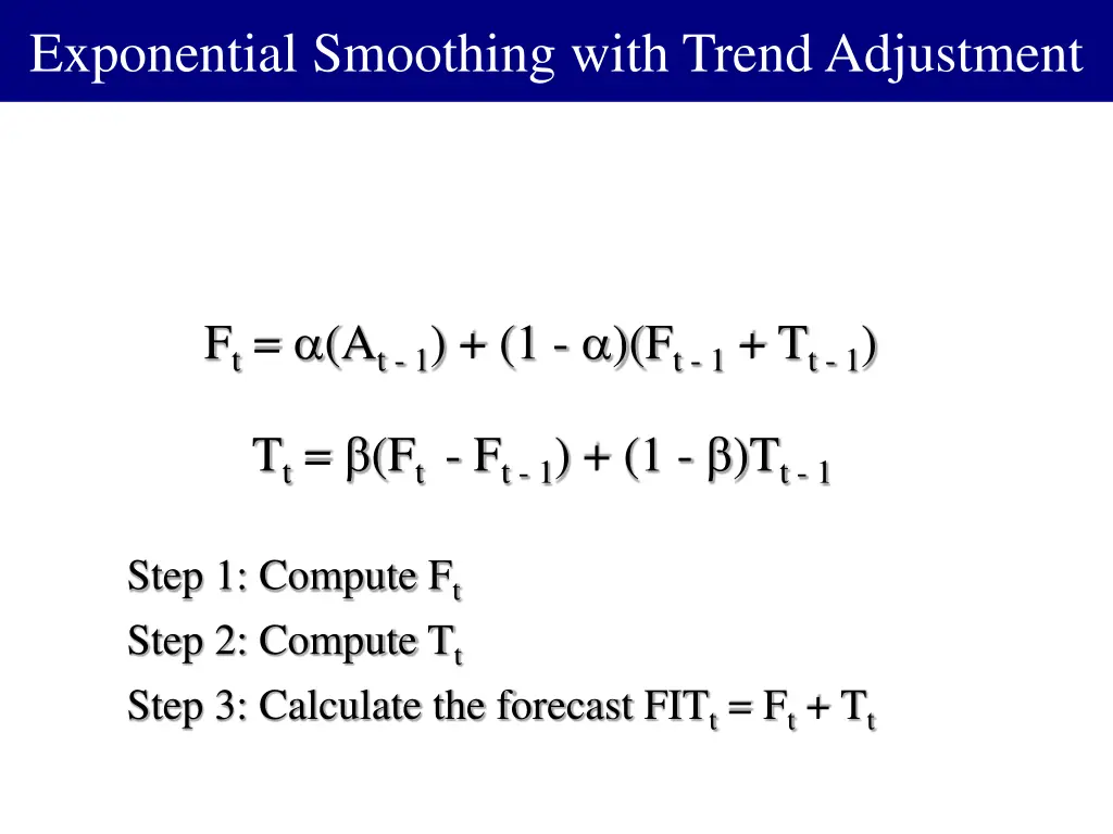 exponential smoothing with trend adjustment 1