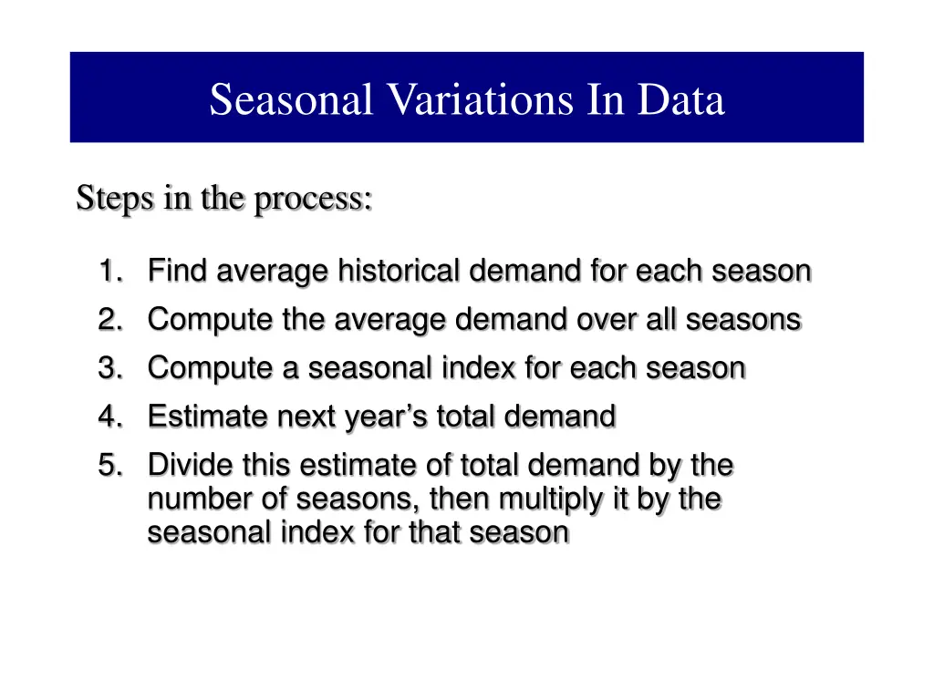 seasonal variations in data 1