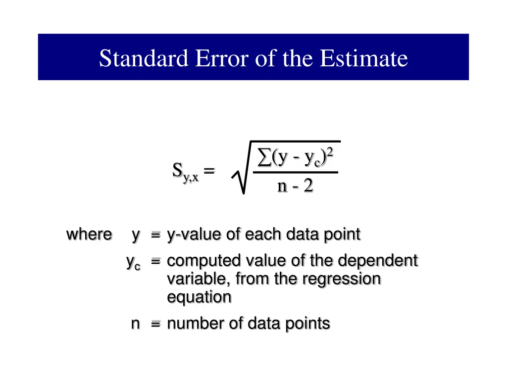 standard error of the estimate 1