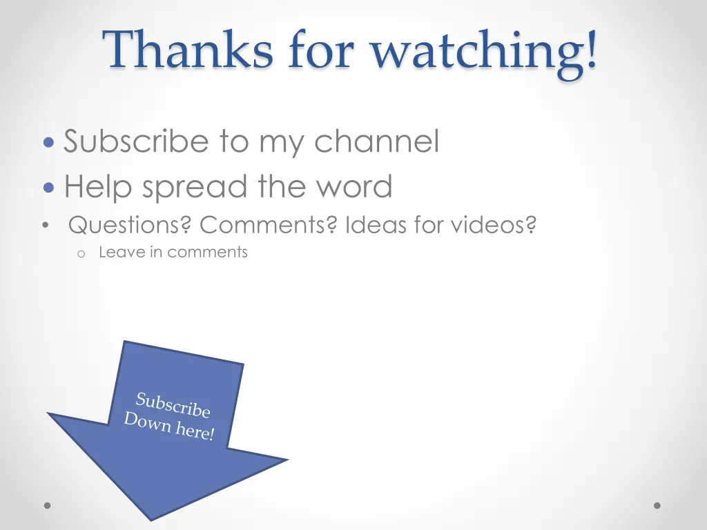 thanks for watching