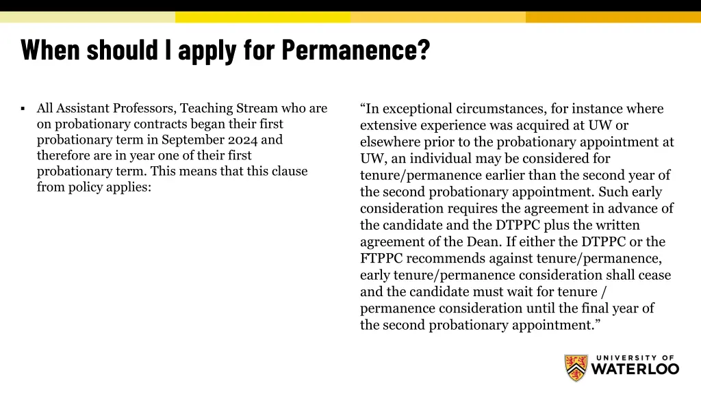 when should i apply for permanence