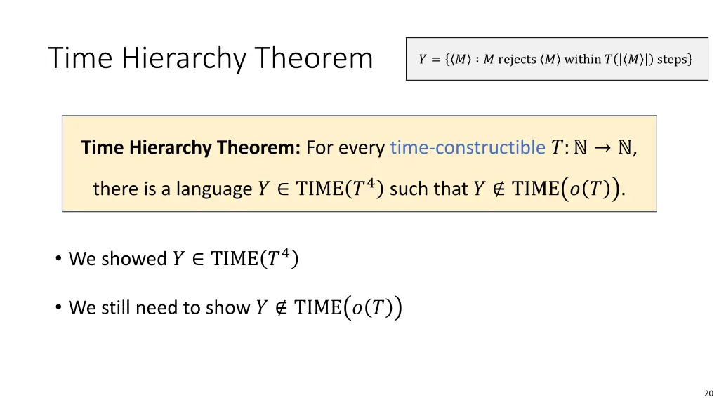 time hierarchy theorem