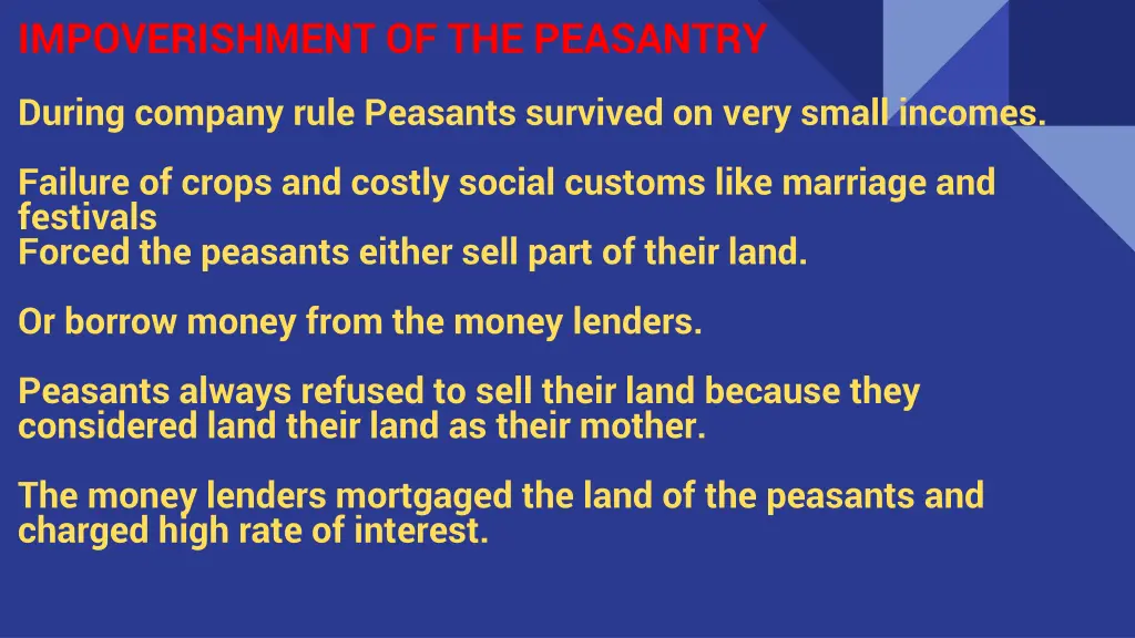 impoverishment of the peasantry