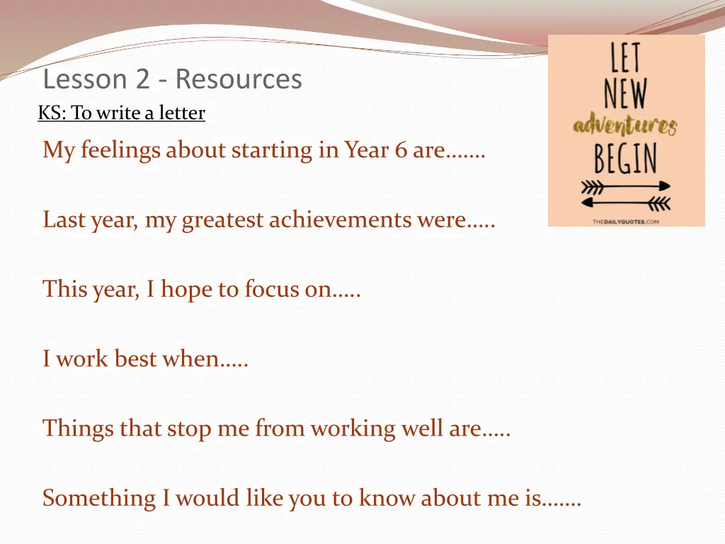 lesson 2 resources ks to write a letter